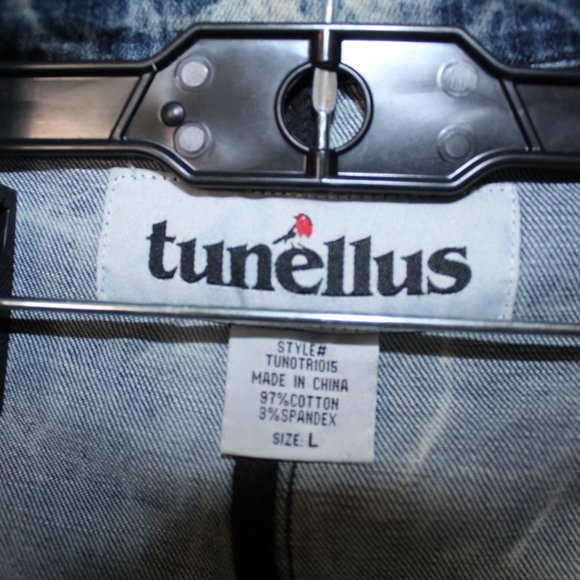 Blue Tunellus Men's Tie Dye Denim Jacket size L - Picture 5 of 12